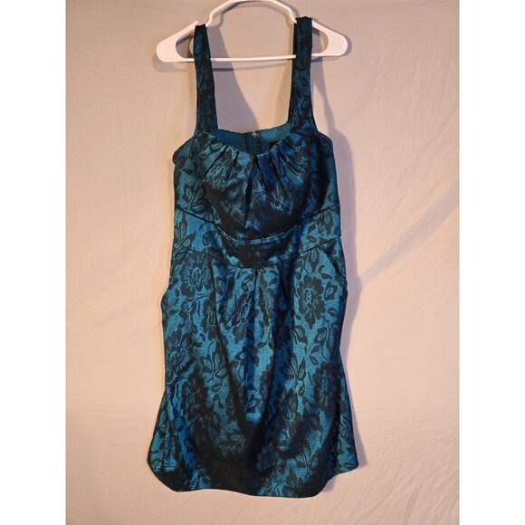 Vintage Torrid Going Out Teal Lacy Dress Womens Plus Size 20 2X Sexy Flaws - Picture 1 of 4